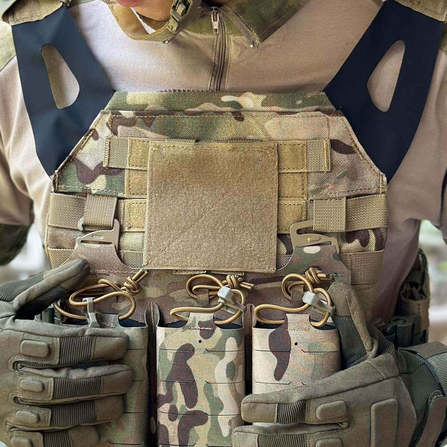 Molle Patch Panel,Hook&Loop Adapter Panel for Patch Badges,Tactical Molle Hook