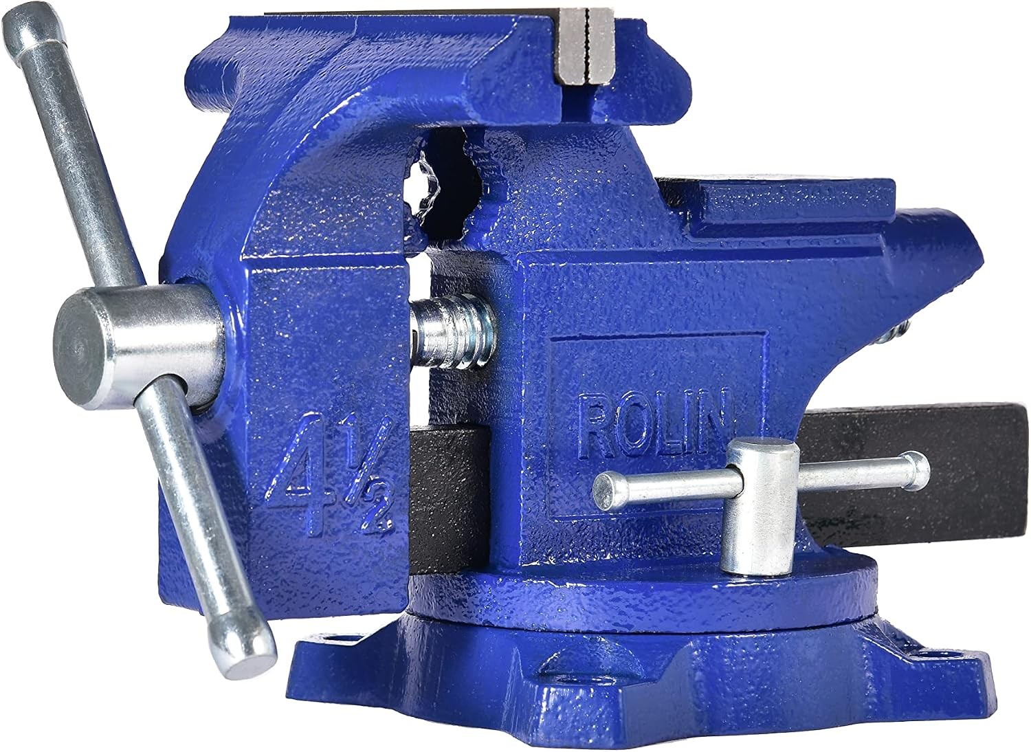 4.5 Inch Iron Bench Vise with 240° Rotating Base Heavy Duty Workshop Clamp