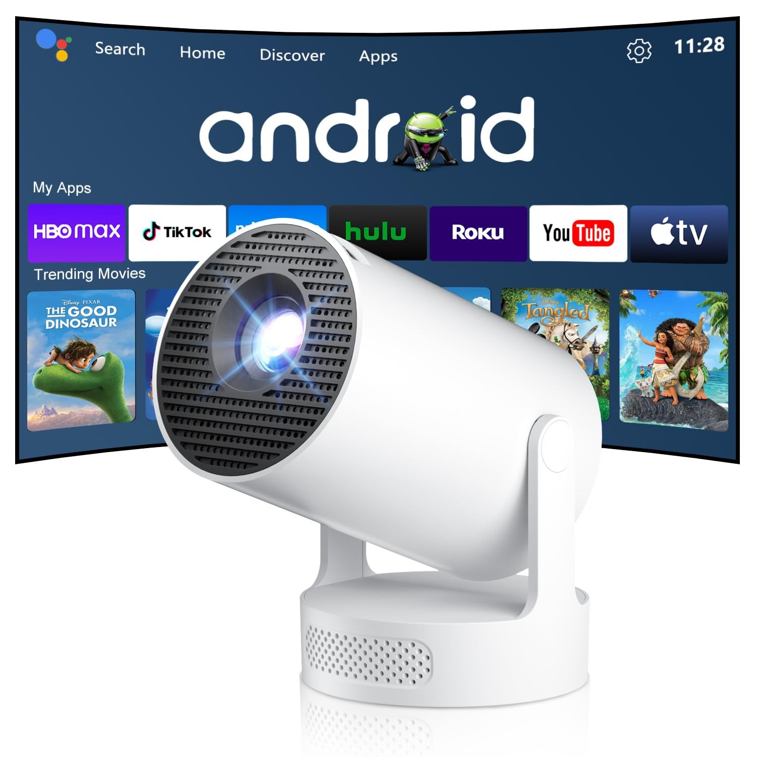 Mini Projector with Wifi and Bluetooth 5.4, Short Throw Projector 4K Support,...
