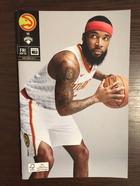 Atlanta Hawks vs New York Knicks Basketball Program Nov 24, 2017 - Delaney
