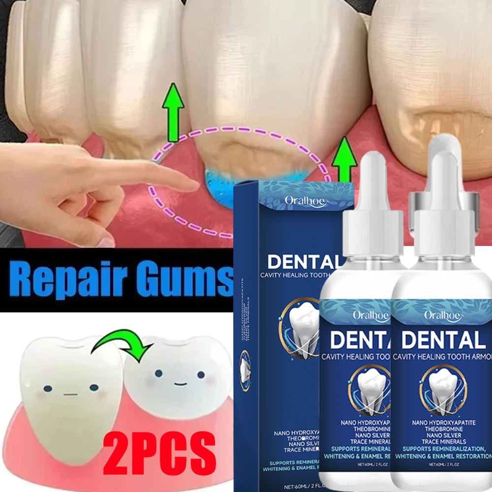 2PCS Dental Cavity Healing Tooth Armor Teeth Care Whitening Repairing 60ml