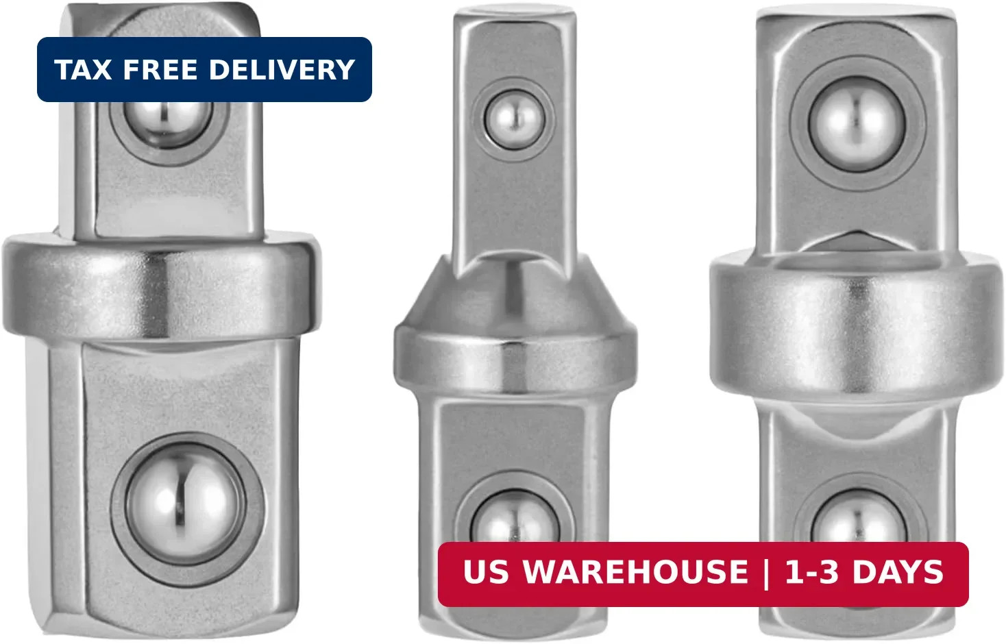 3 PCS 1/2" 1/4" 3/8" Square Drive Adapters, Ratcheting Wrench to Square Drive Ad