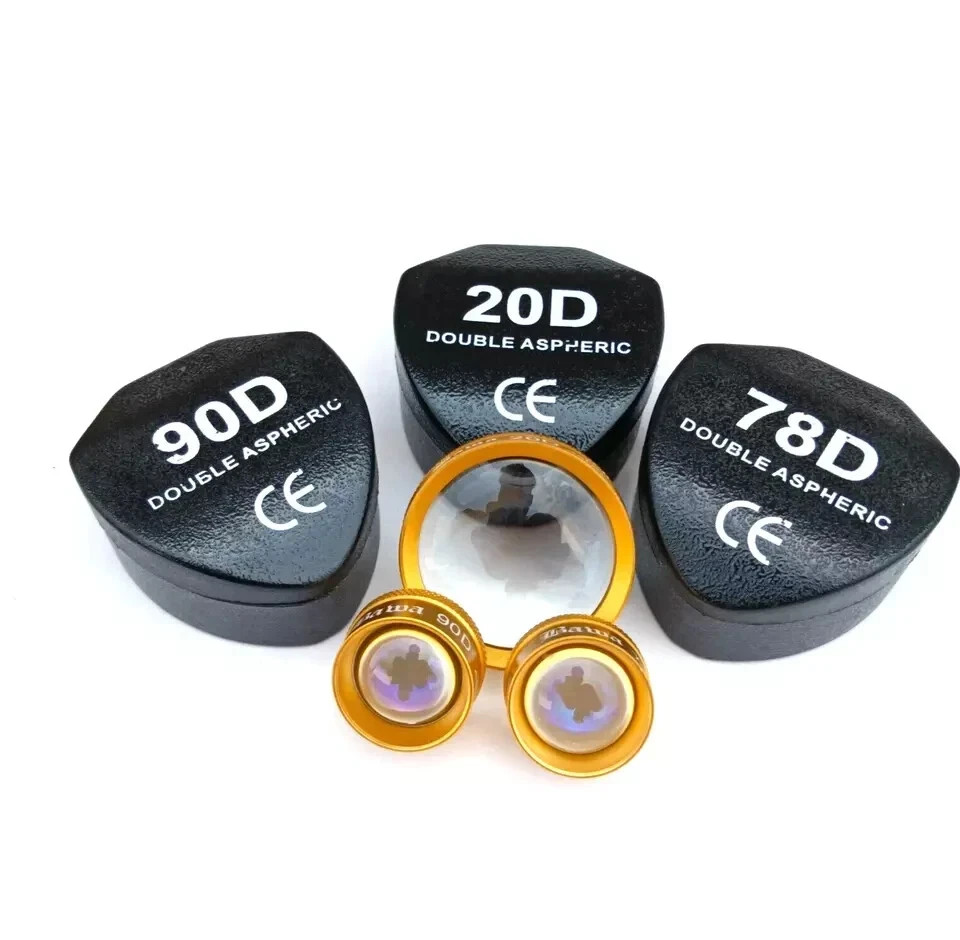 20D 90D & 78D Double Aspheric Lens For Indirect Ophthalmoscope Combo Golden Set