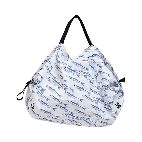 Shupatto Itoya Compact Bag S Sardine (white, blue) 7.5L