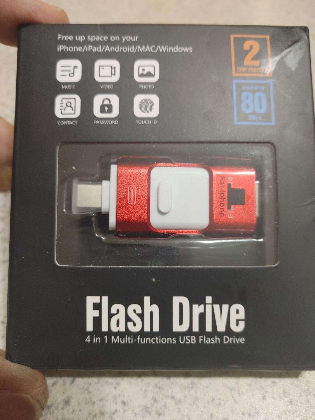 4 in 1 Multi-Function USB Memory Stick Flash Drive Storage 128GB iPhone/Android