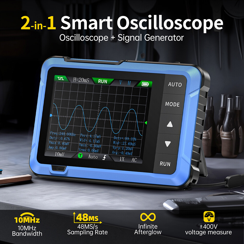 FNIRSI DSO510 2 IN 1 Handheld Digital Oscilloscope Signal Generator 48MS/s 10MHz