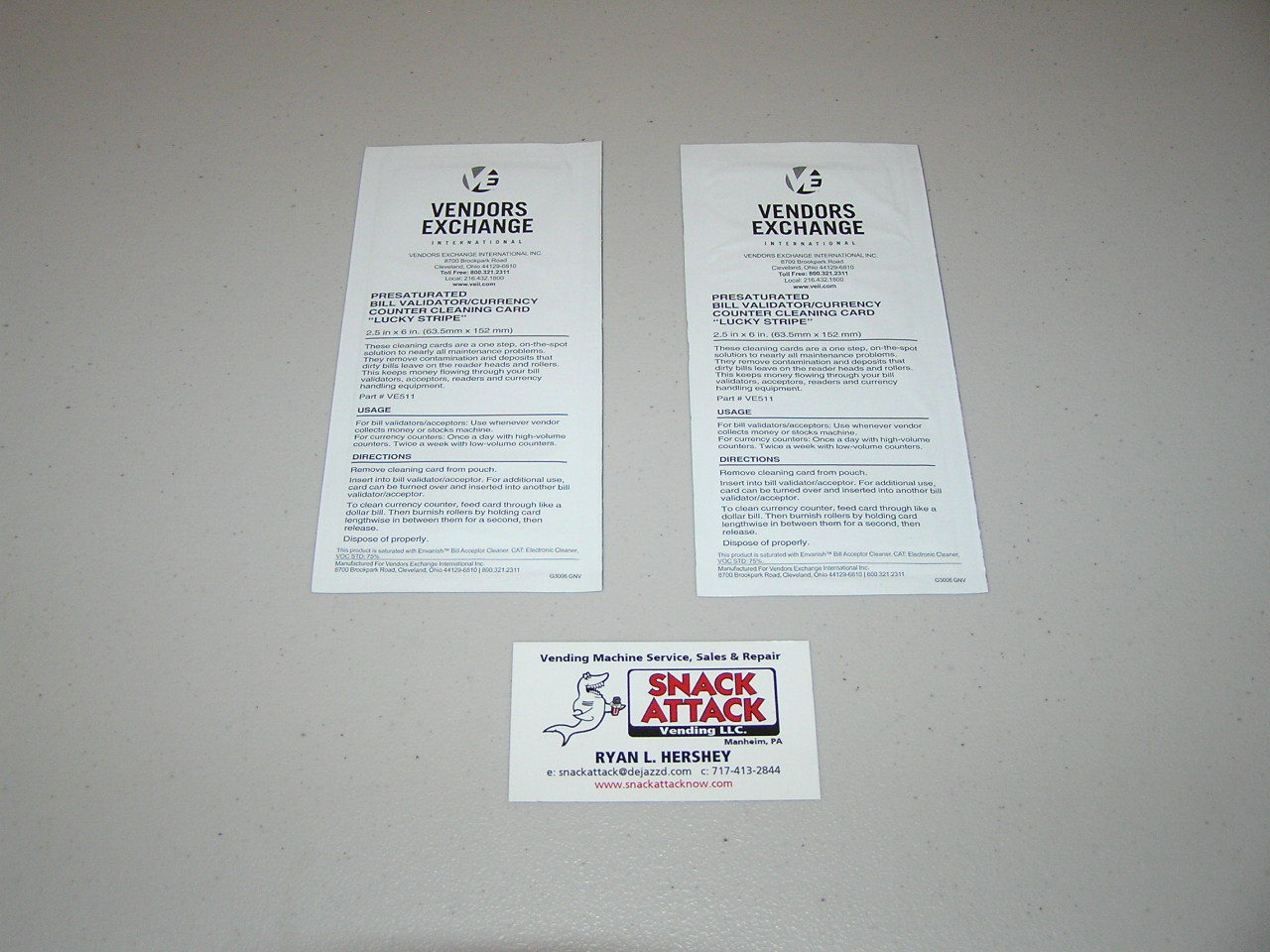 (4) MARS MEI, COINCO, MAKA, CONLUX BILL VALIDATOR READER CLEANING CARDS