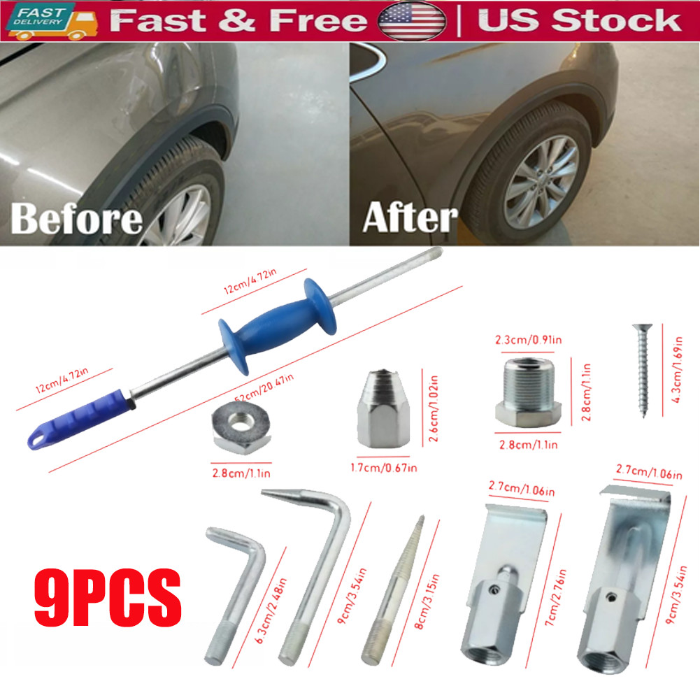9Pc Heavy Duty 5Lb Dent Puller Slide Hammer Kit Car Auto Body Sheet Metal Repair