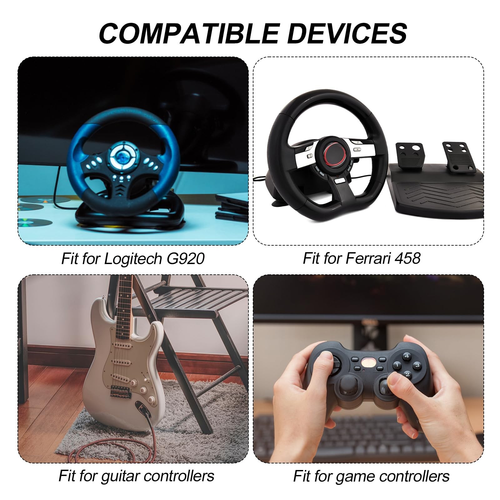 2pcs USB Breakaway Cable Replacement for Logitech G920 Thrustmaster Gray