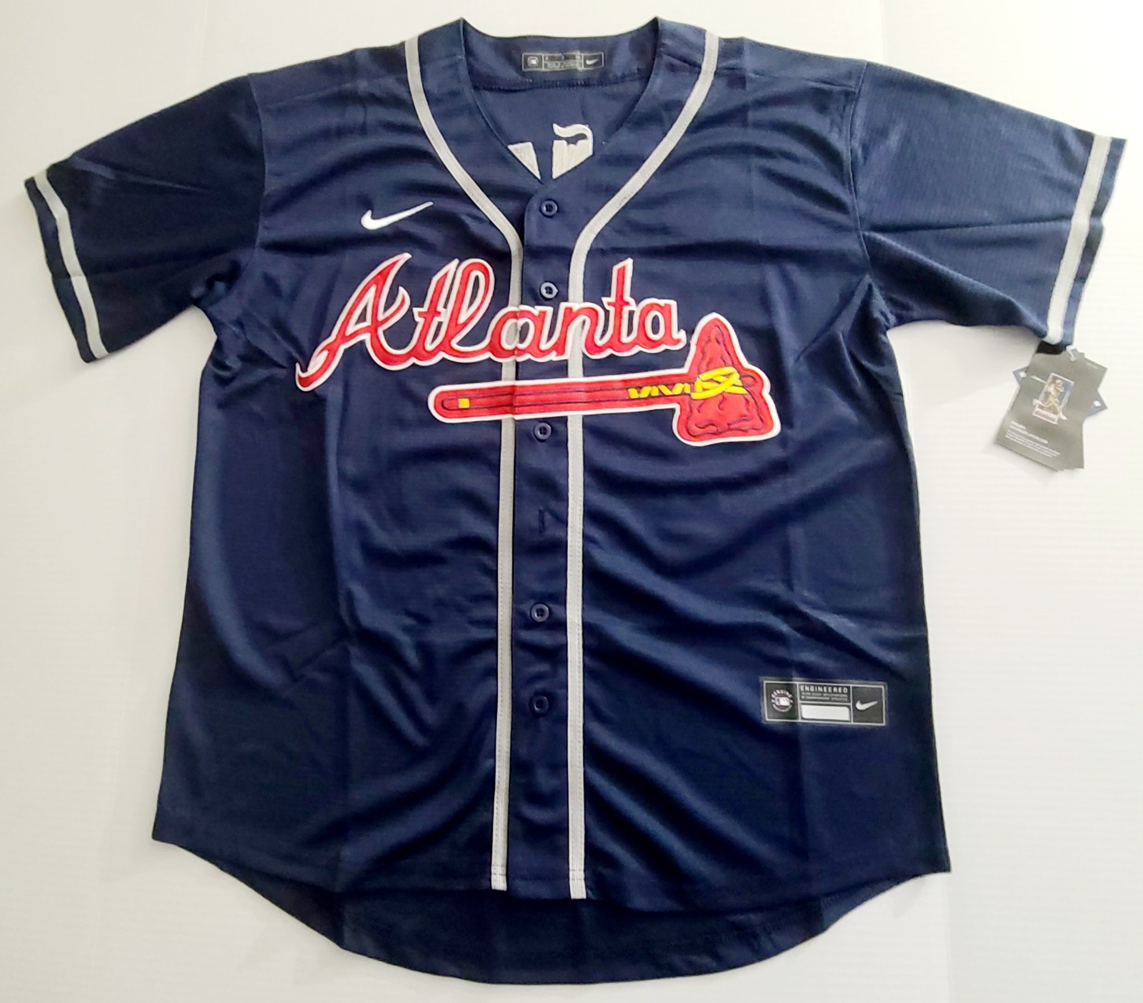 Ronald Acuna Jr # 13  Braves Men's Stitched Navy Jerseys (S-3XL)