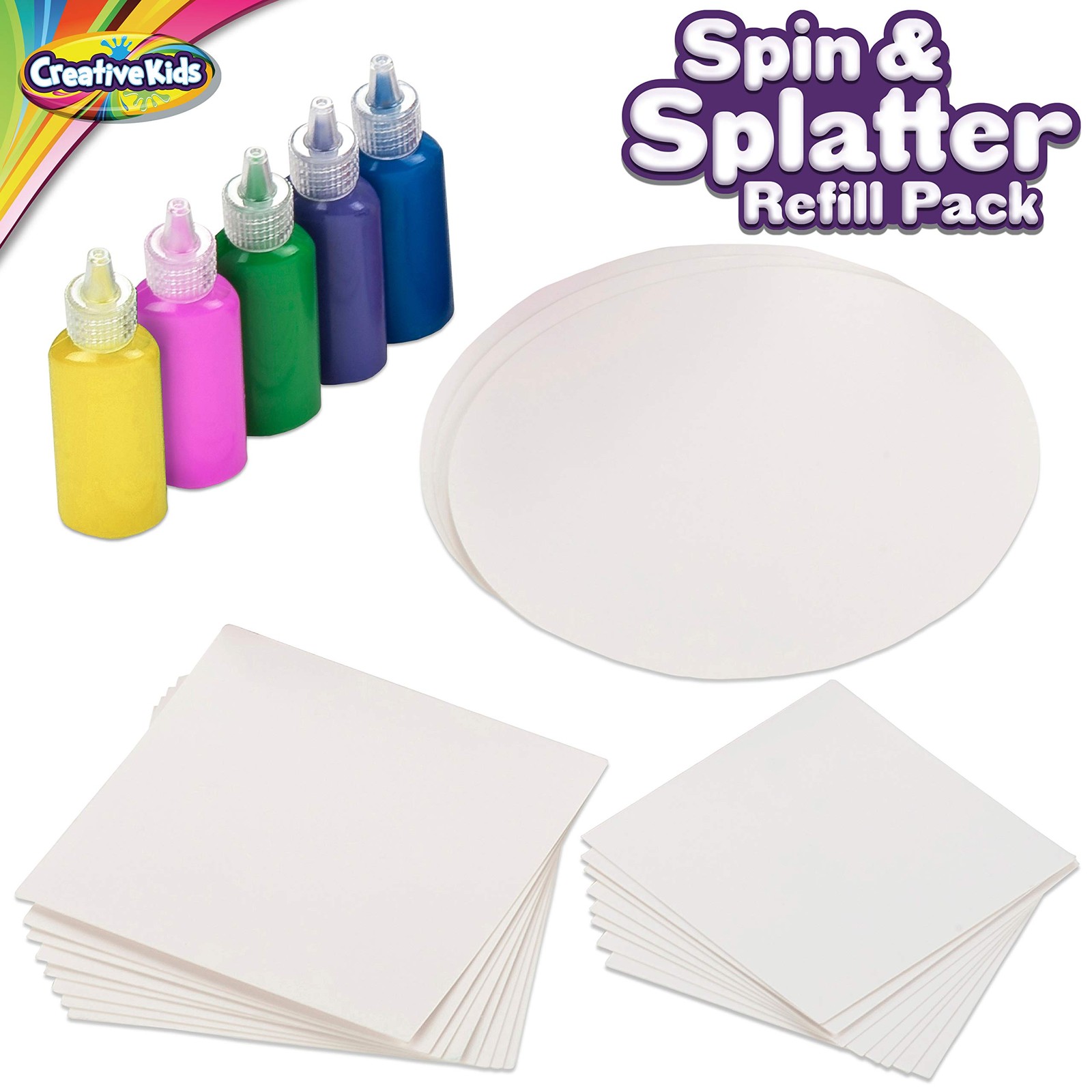 Creative Kids Spin & Paint Refill Pack - 8 x Large Cards - Large, Multicolor