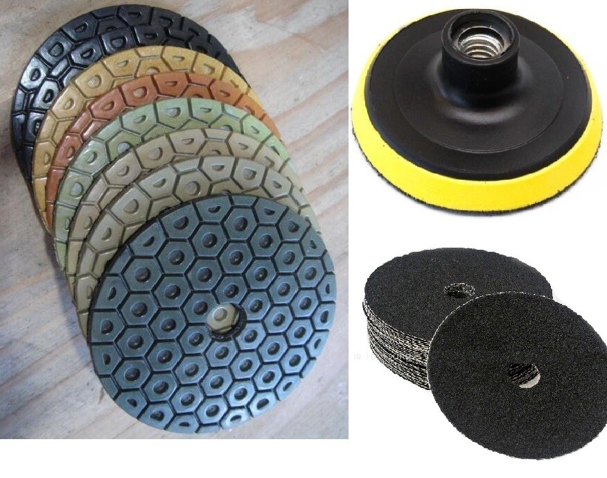 5" Diamond wet dry Polishing Pad Sandpaper 58+1 stone concrete metal wood marble