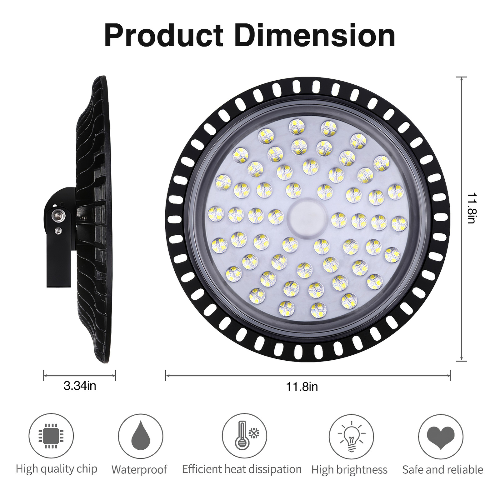 1 Pack 200W UFO LED High Bay Lights Daylight Garage Shop Area Light Lighting
