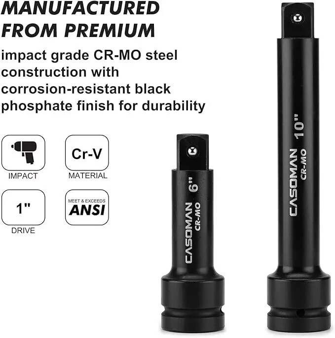 1inch Drive Impact Extension Bars Length 6" & 10" Impact Socket Extension Crmo