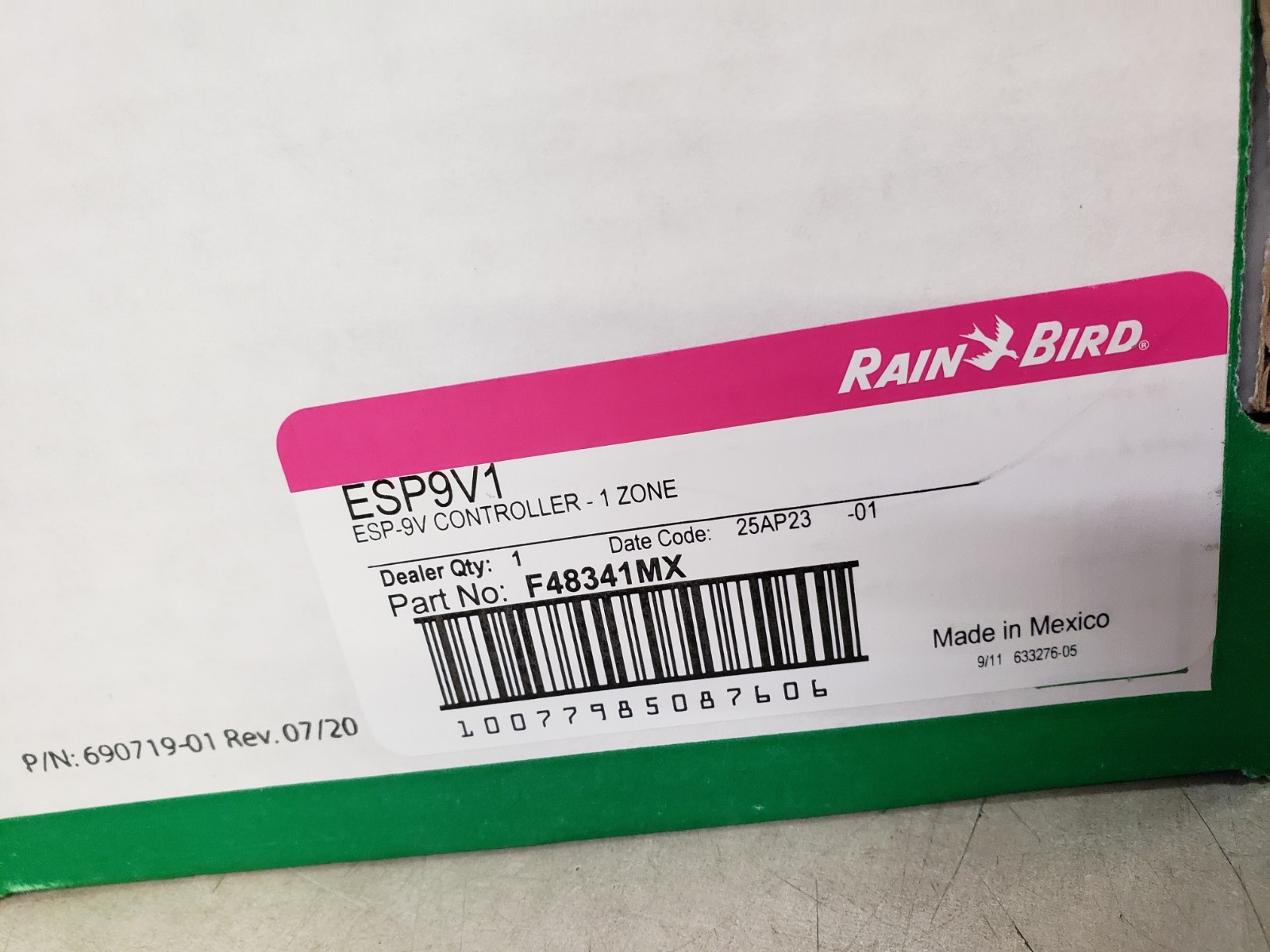 Rain Bird ESP-9V1 (1-Zone) Battery-Operated Controller