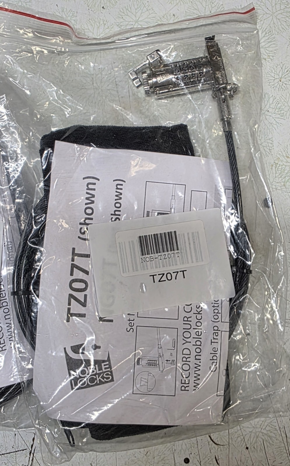 ***4*** Noble Locks TZ07T / NOB-TZ07T Locking Cable Lock Kit