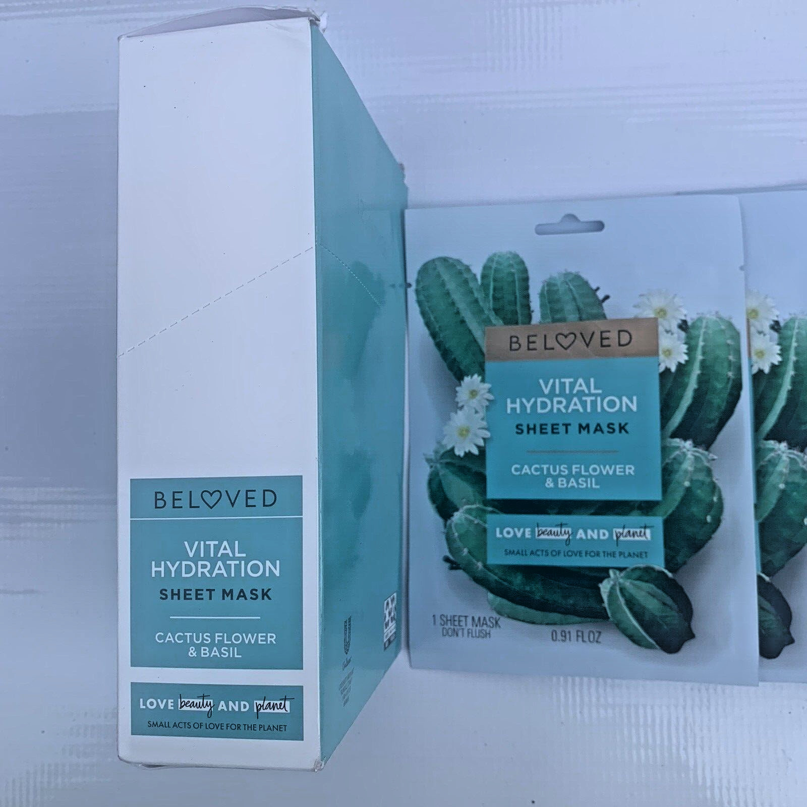 Beloved Vital Hydration Sheet Mask Cactus Flower and Basil, 10 mask