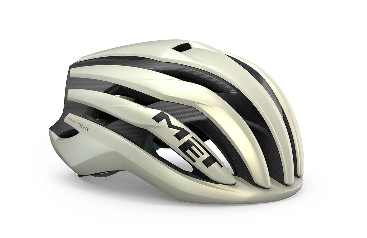 MET Trenta 3K Carbon MIPS Road Cycling Helmet Vanilla Ice Gold Matt Small