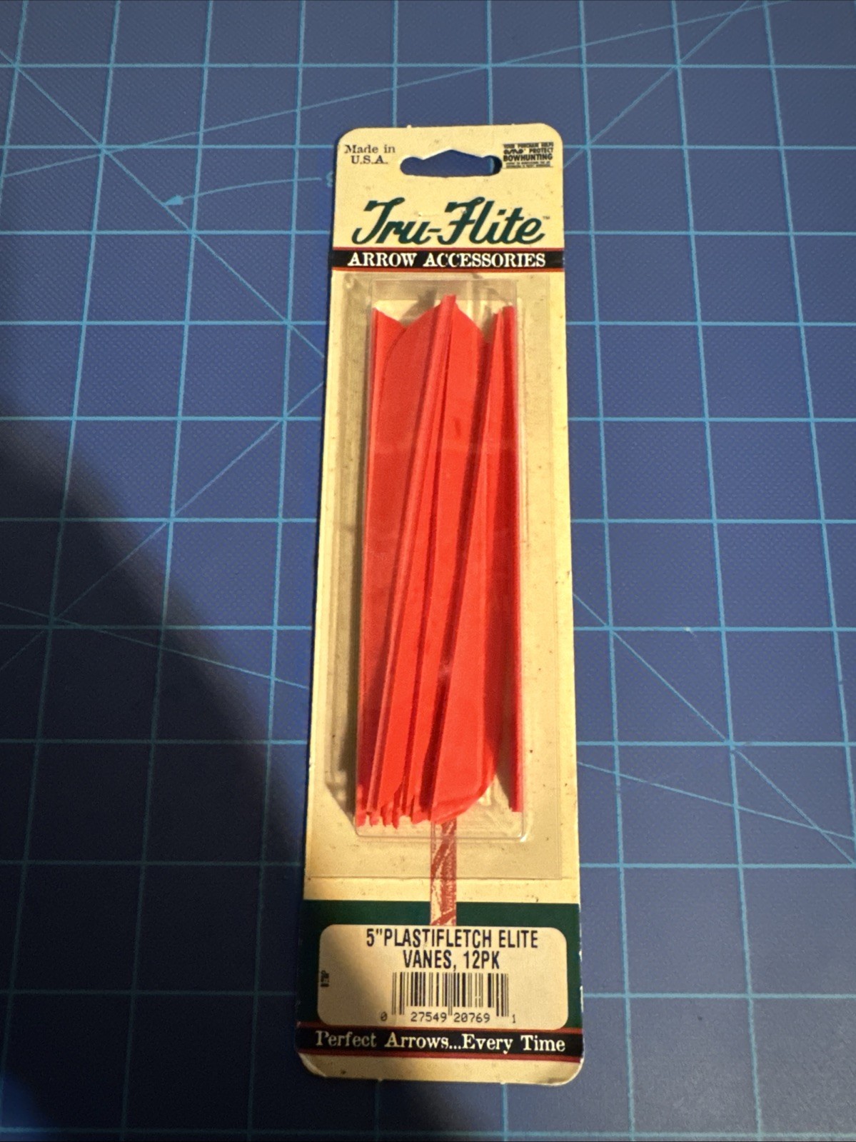 Vintage Tru-Flite 5” Plastifletch Elite Arrow Vanes 12 Pk , Red, Rare NOS