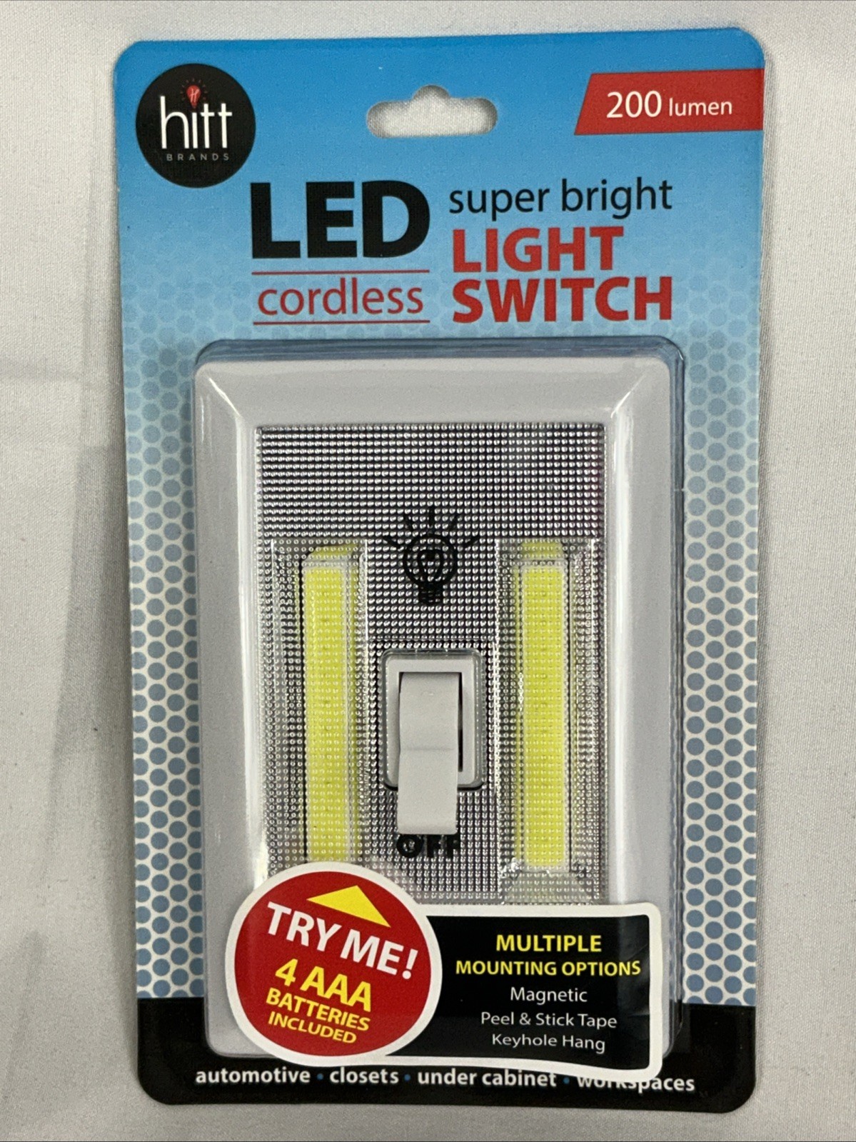 3 PACK LED Portable Light, 200 Lumen Cordless Battery Powered Light