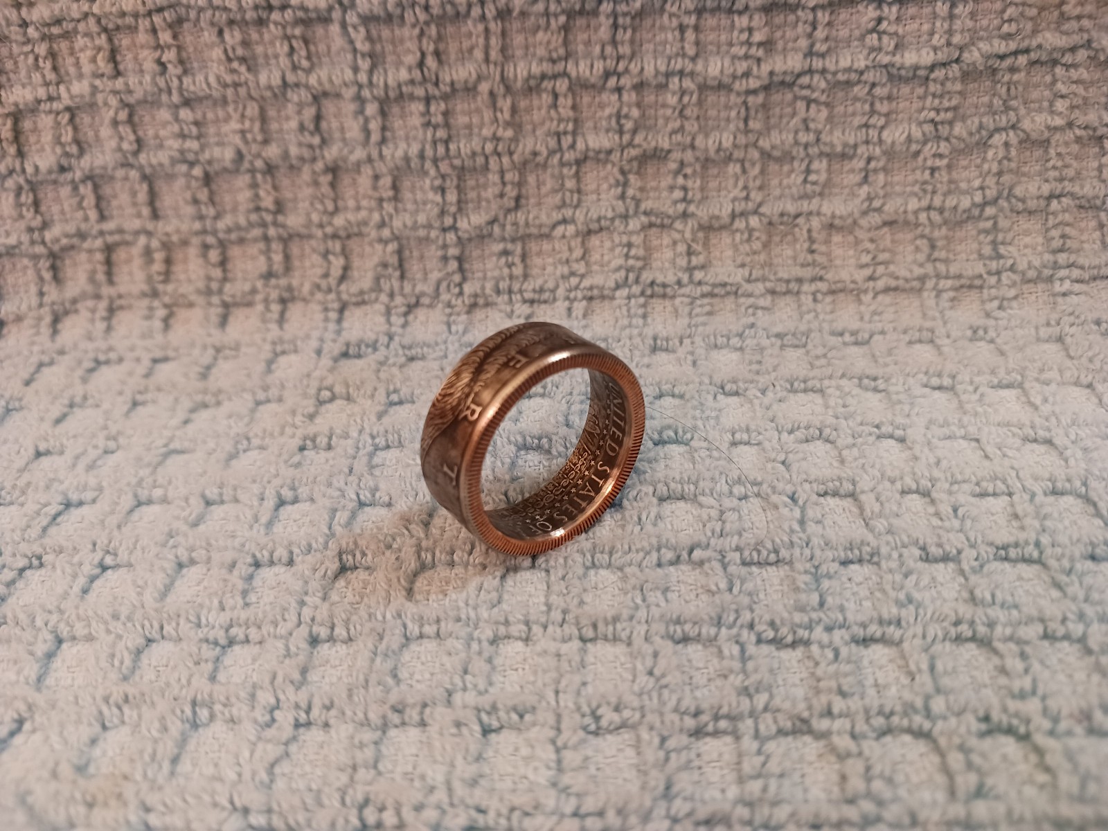2007 Kennedy Half Dollars size 10 coin ring handmade mixed metals