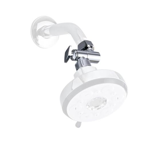 Adjustable Shower Head Extension Arm, 360° Swivel Elbow Adapter, Silver