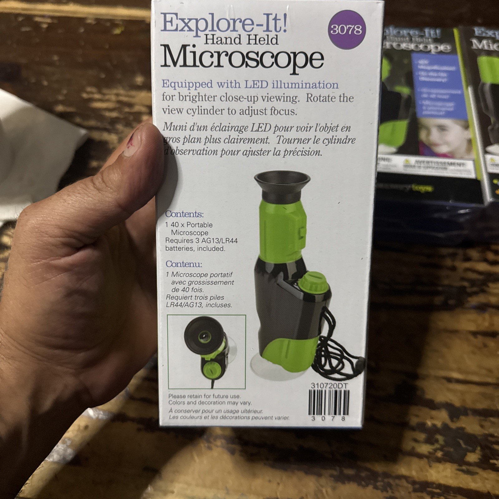 Explore IT! Hand HELD 40X Magnification LED Toy Microscope for Kids, STEM & Educ