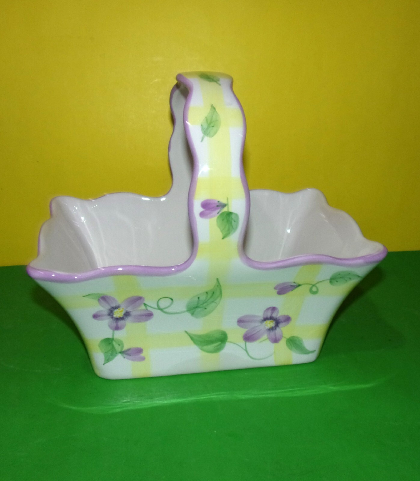 Teleflora Spring Summer Basket Handle White with Flower Design