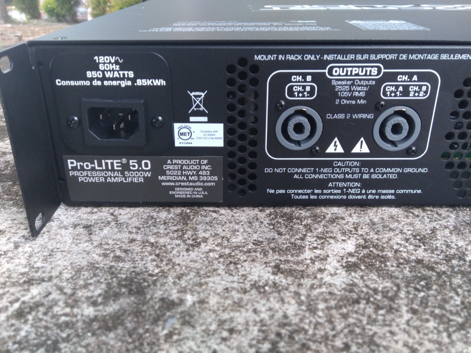 Crest Audio Pro-LITE 5.0 5000W Professional Ultra-Efficient Power Amplifier