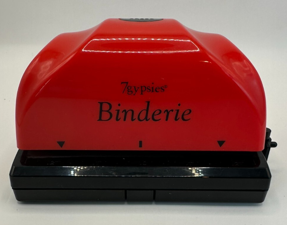7 Gypsies Binderie 2 Hole Punch Binder Battery Powered Bookbinding Red Scrapbook