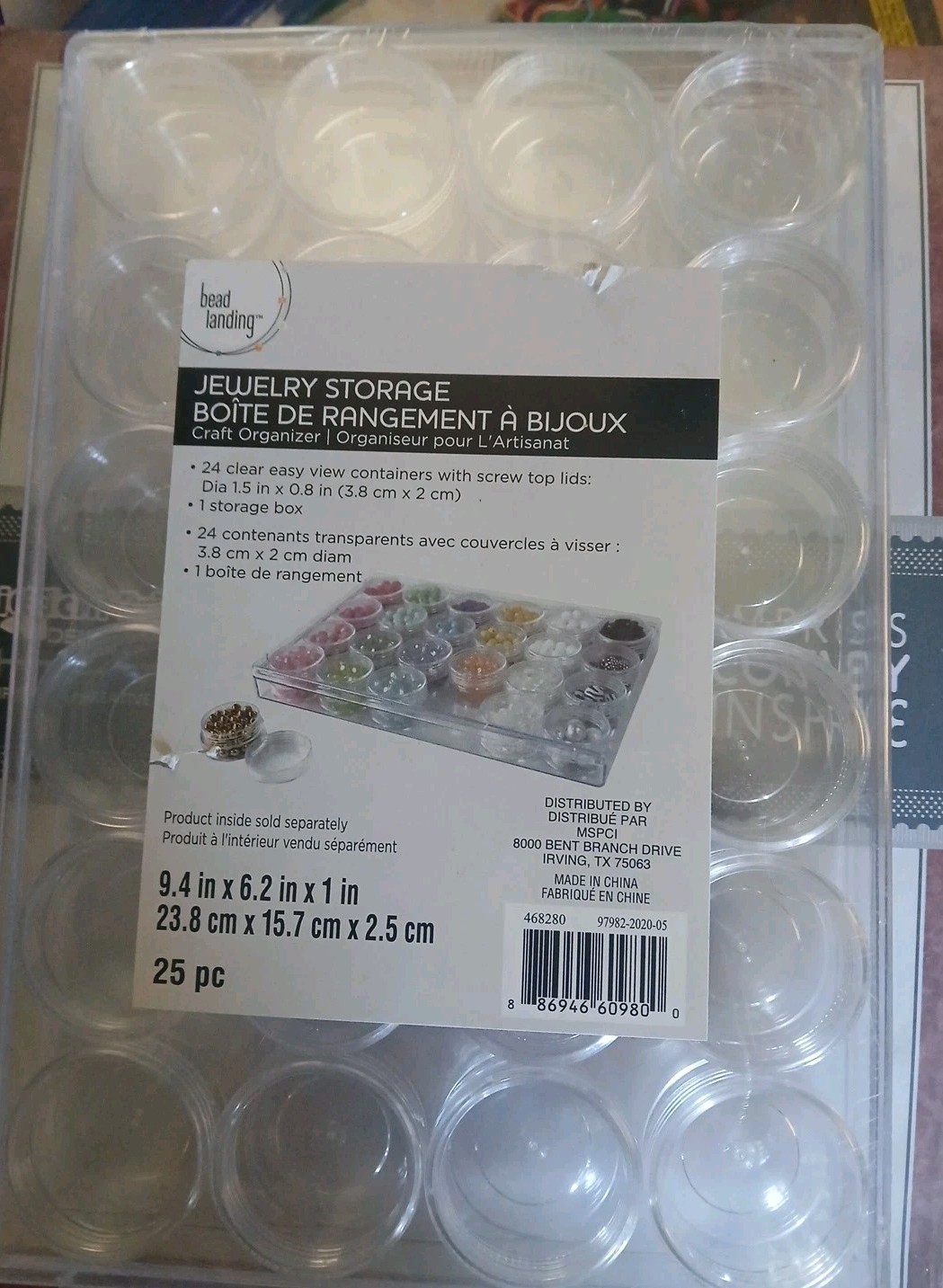 Bead Landing 24 Containers Jewelery Storage Organizer Craft Screw Lids Brand New
