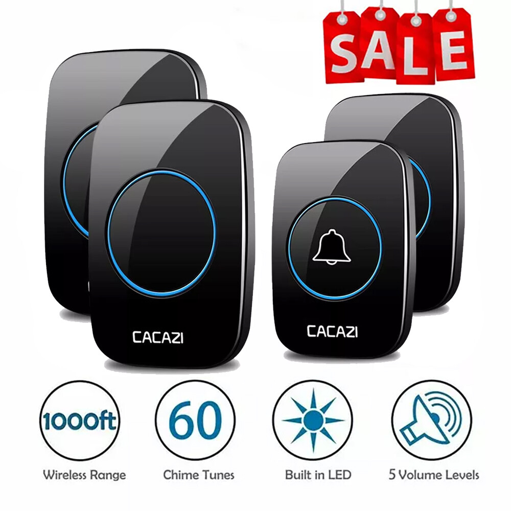 1/2 Waterproof Wireless Doorbell Chime & Plugin Receiver Kit 1000Ft Range Home