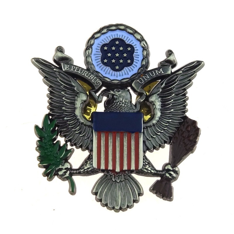 American Great Seal Eagle Badge Pin Grey