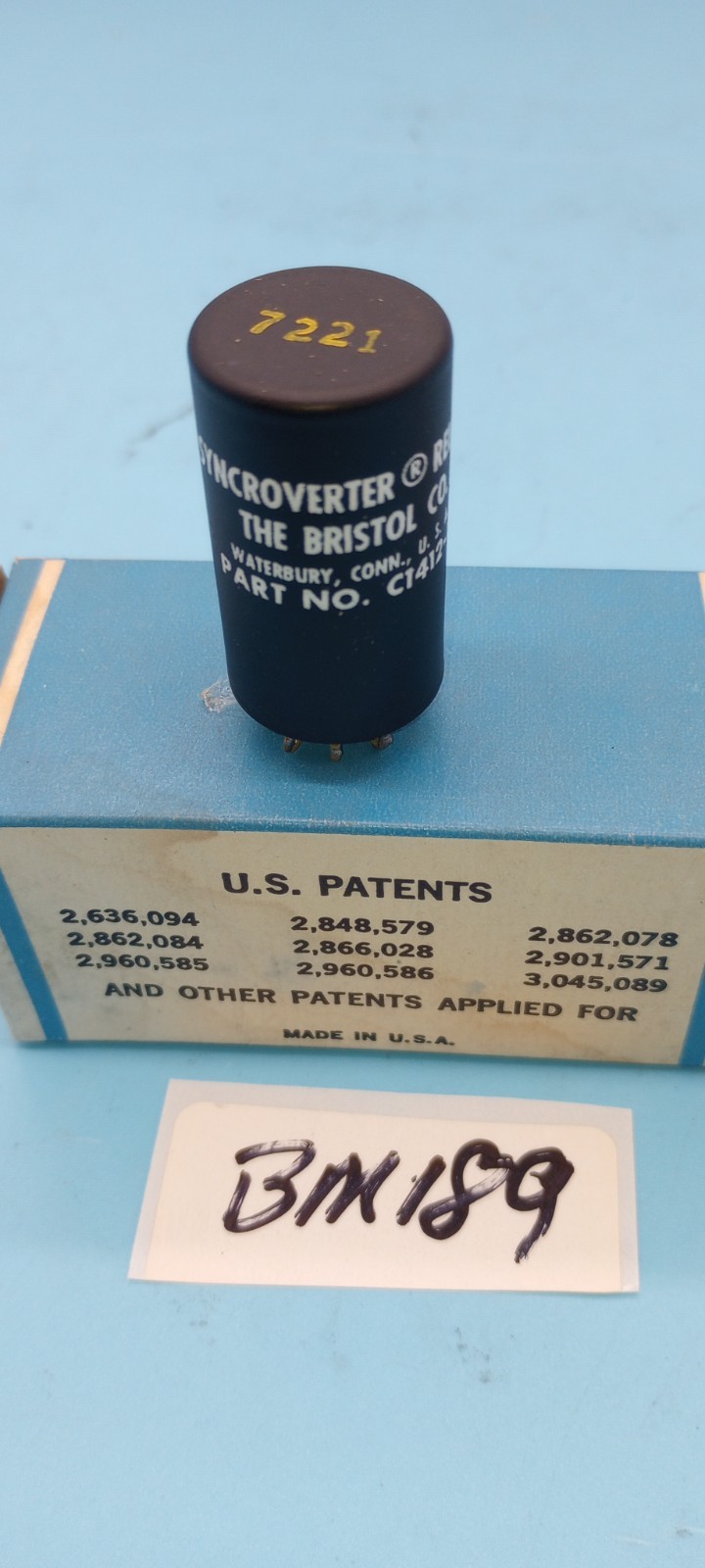 VINTAGE BRISTOL C1412-7 SWITCH Syncroverter Switch