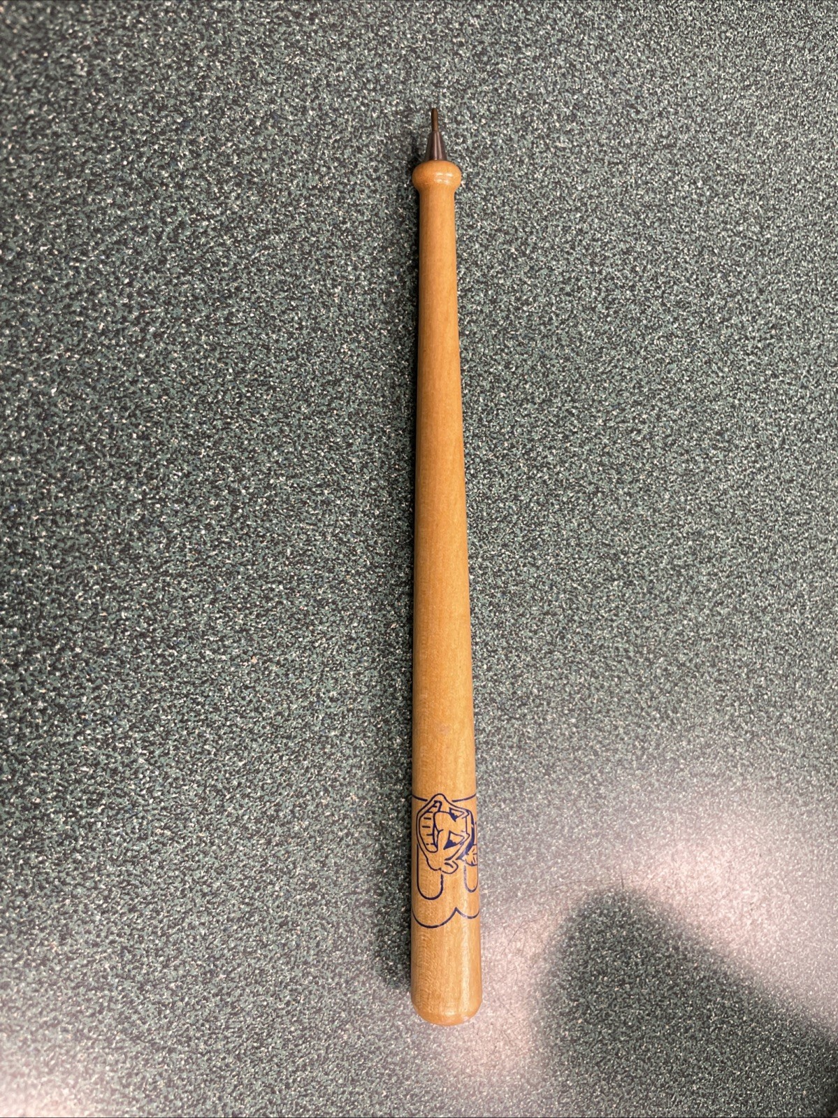 1996 MiLB Mini Pen Baseball Bat Burlington Indians, E.W. Hannas Made USA, Wahoo