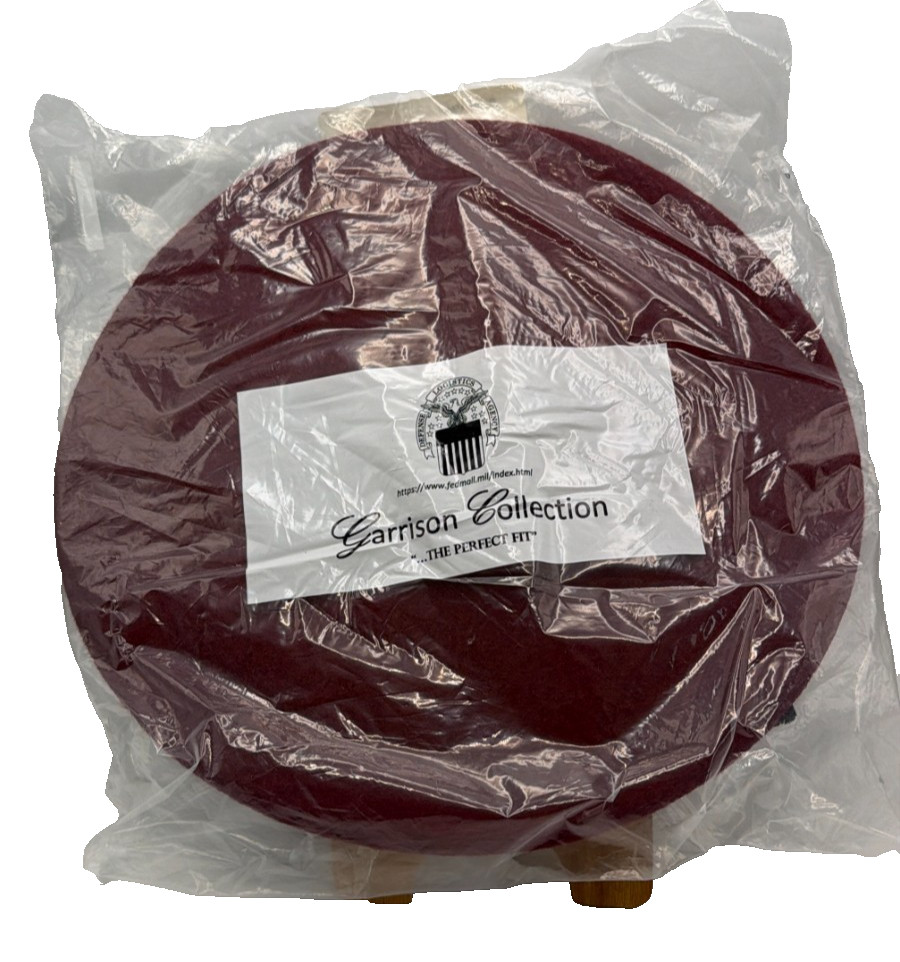 NEW Garrison Collection  Maroon Wool Beret Size 7 3/8