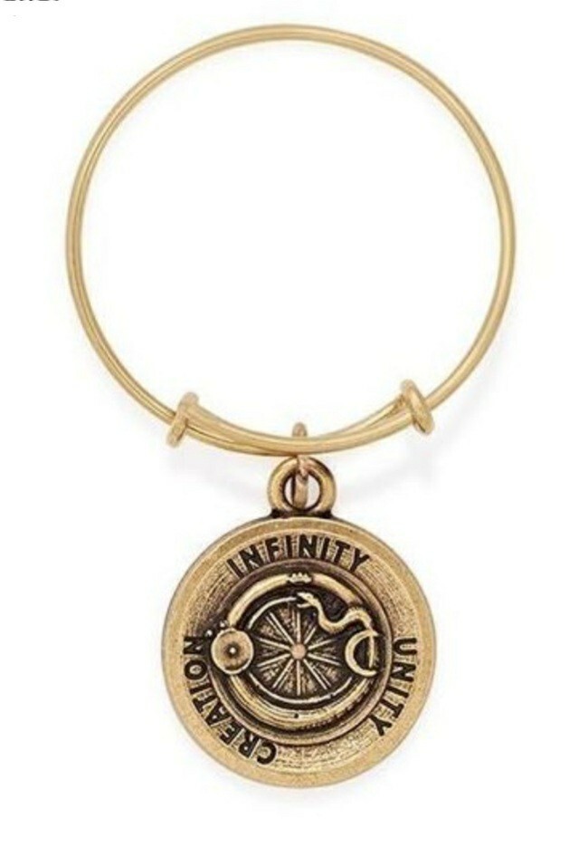Alex & Ani OUROBOROS Expandable Wire Ring Charm 14KT Gold plated Sterling Silver