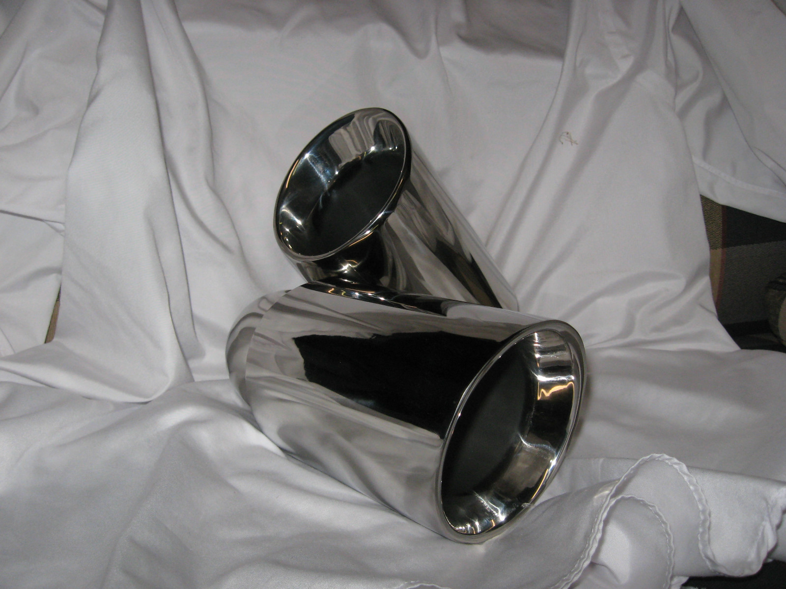 (2) Stainless Steel Cherry Bomb Exhaust Tip Double Wall 2.5" x 4" x 8" IAD408NS