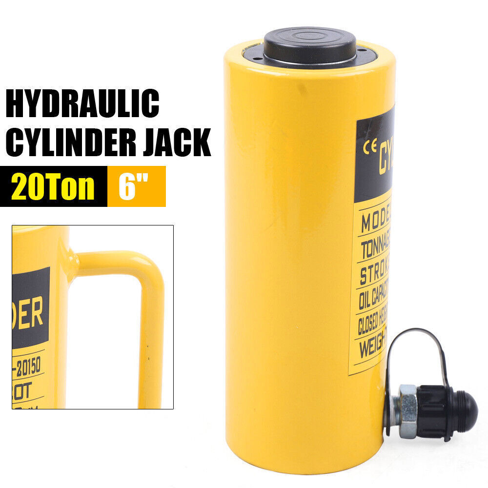 20/50 Ton Hydraulic Cylinder Jack 4"/6" inch Stroke Single Acting Solid Ram Jack