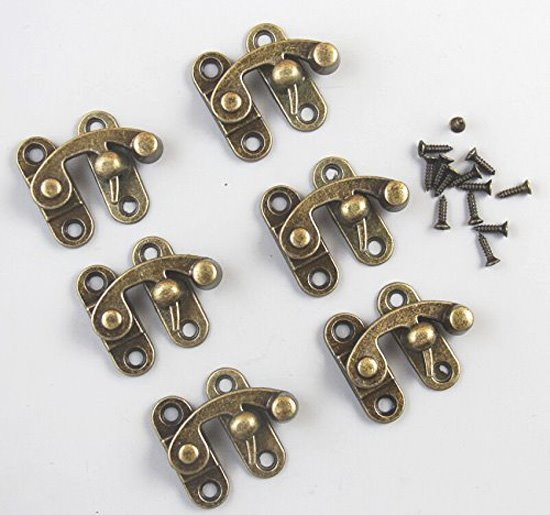 8x Swing Hook Clasp Leather Wood Crafting Case Box with Screw 38*43mm