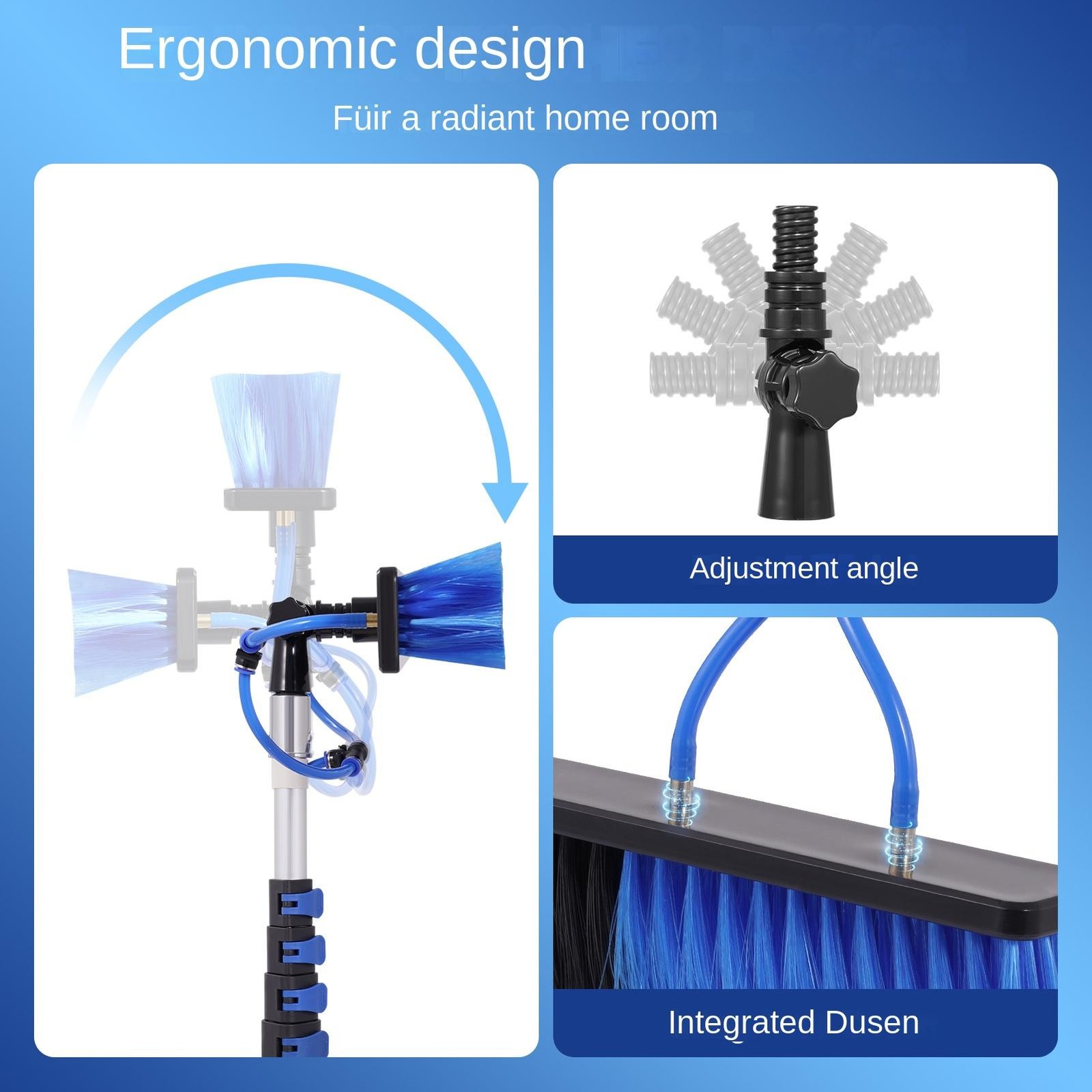 16Ft Solar Panel Cleaning Pole Kit With 33 Ft Water pipe And Brush System