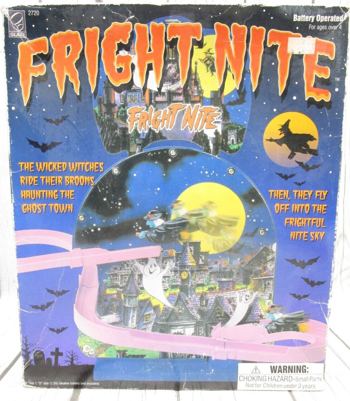 VTG Fright Nite Flying Witches By Glaze 2000 Halloween Toy in Box WORKING