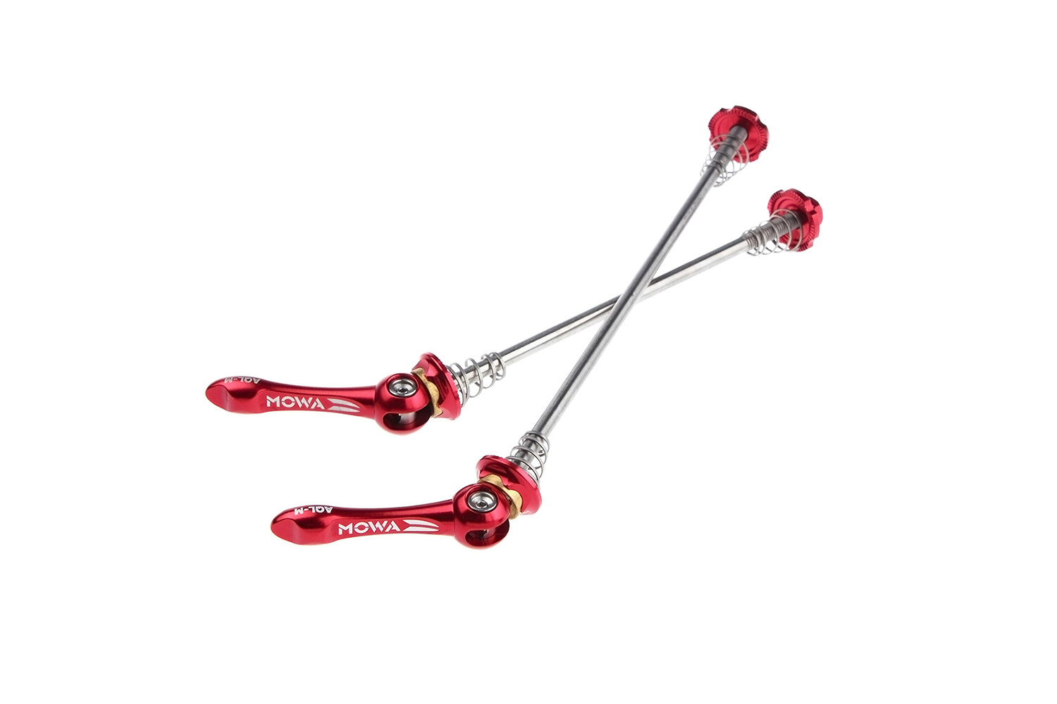 Mowa MTB eBike Cycle Ti Skewers Set Titanium-Axle Qr Levers Red Bike