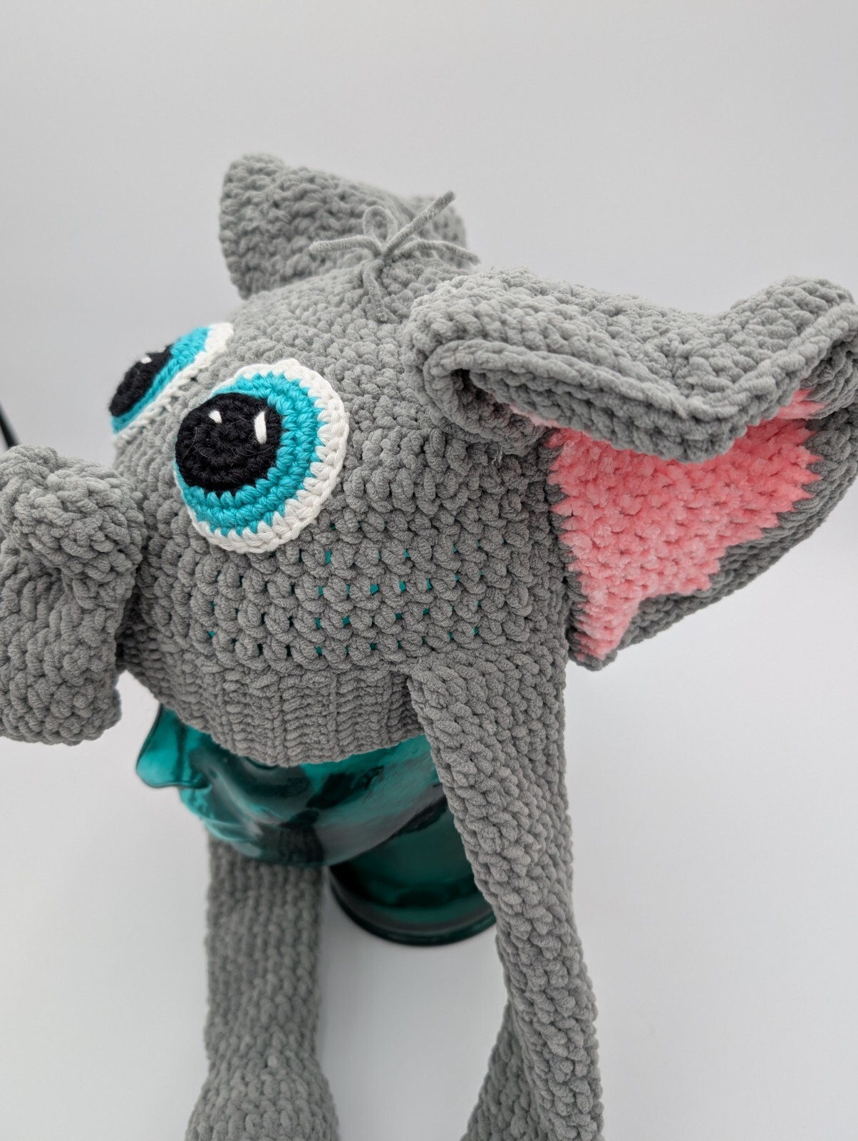 Knottie Hooks Handmade Crochet Elephant Hat with Pop-up Ears - Youth