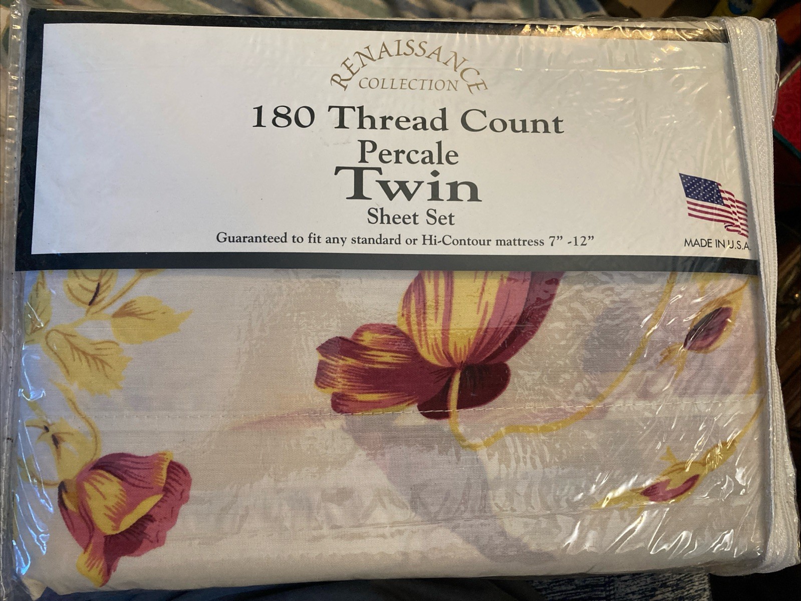 Renaissance Collection 180 Thread Count Percale Twin Sheet Set- 2 Available
