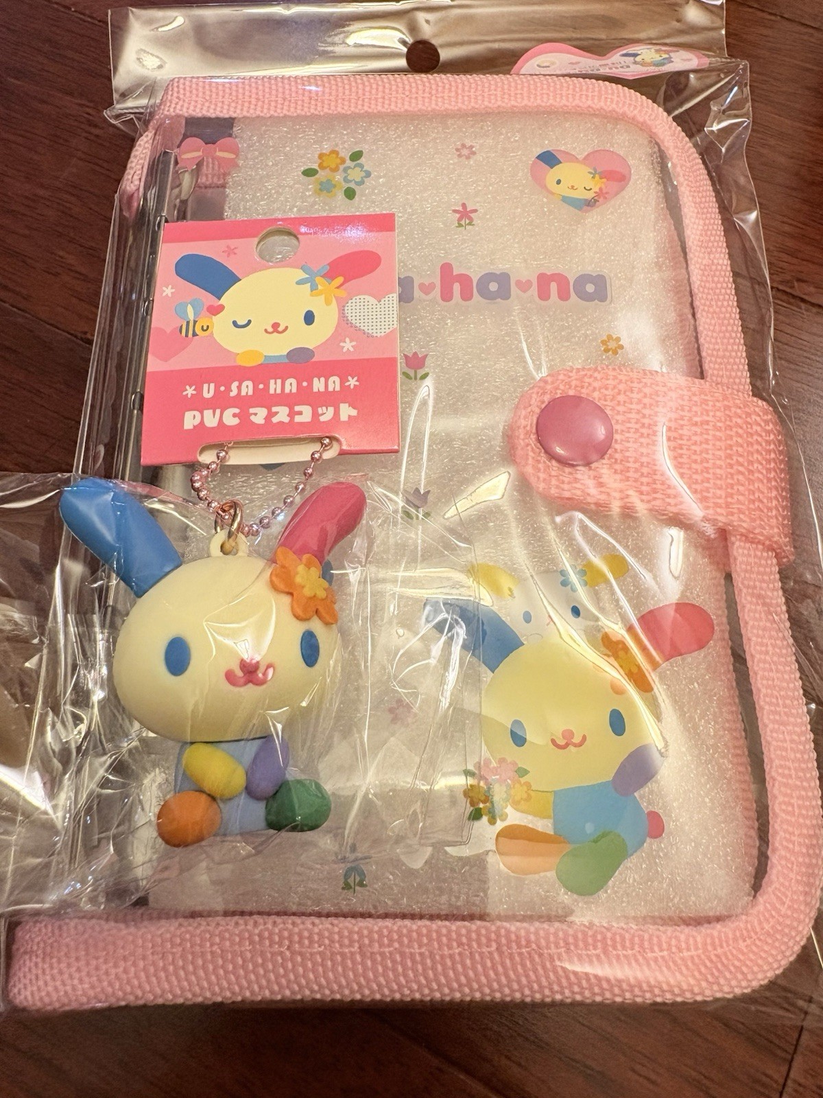 Set Of 3- Sanrio USAHANA Mascot Keychain, Clear A5 File and Sticker Book Y2K