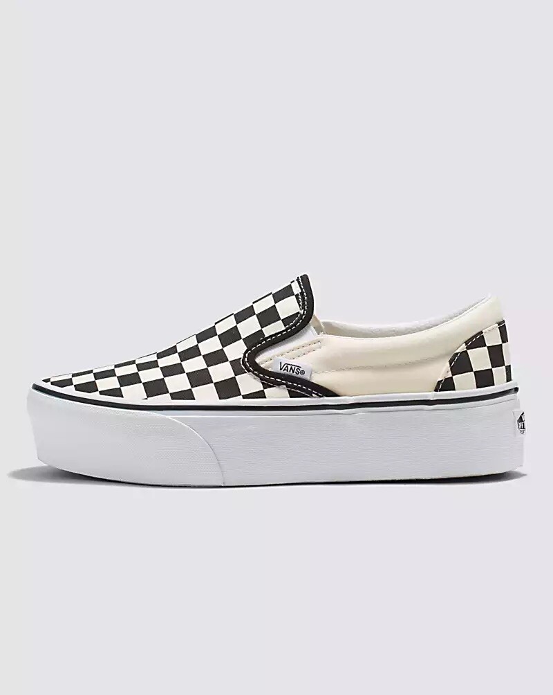 Vans Classic Slip on Stackform Women's SIZE 6-10 34mm platform checkerboard