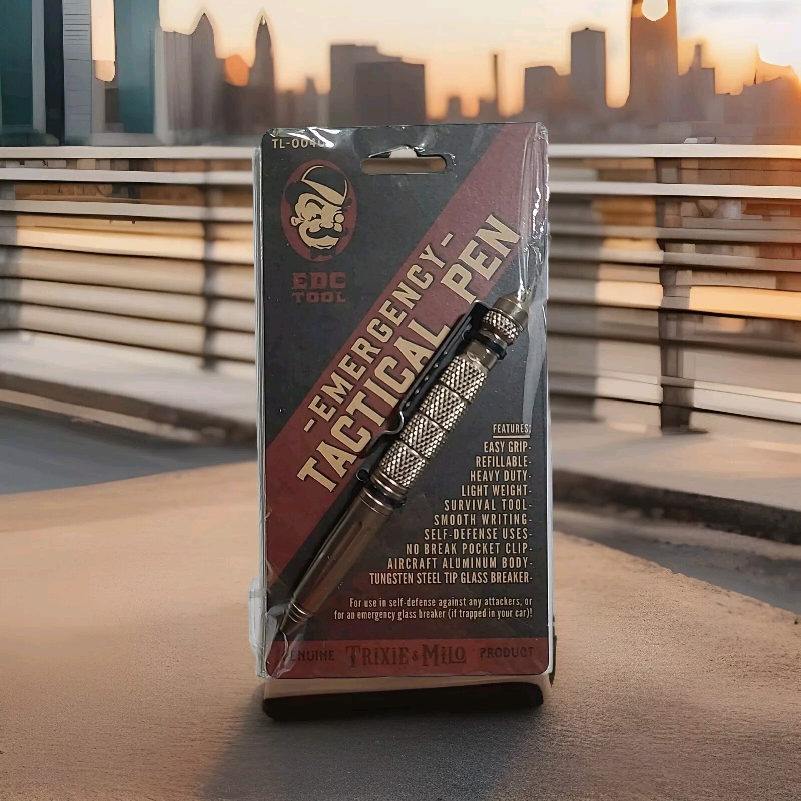 Trixie And Milo Emergency Tactical Pen With Tungsten Steel Tip Glass Breaker