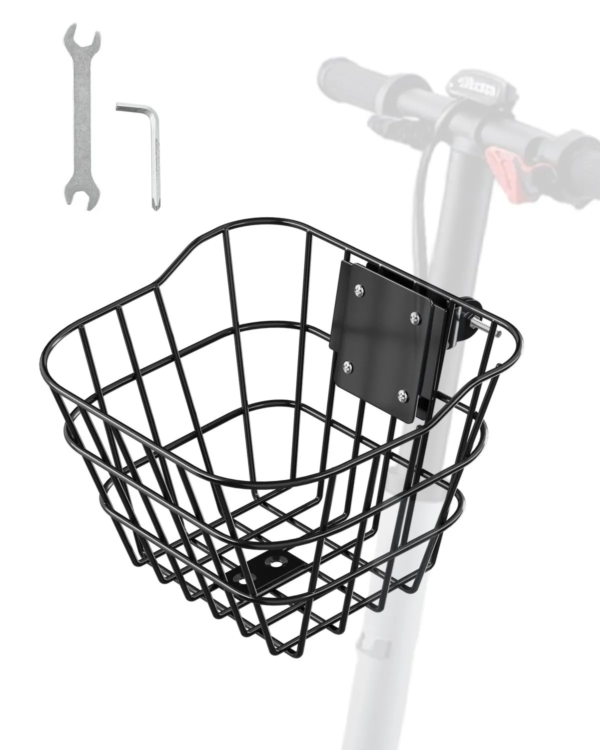 Front Bike Basket Steel Scooter Basket with Bracket Fits Kids & Adult Bikes 20lb