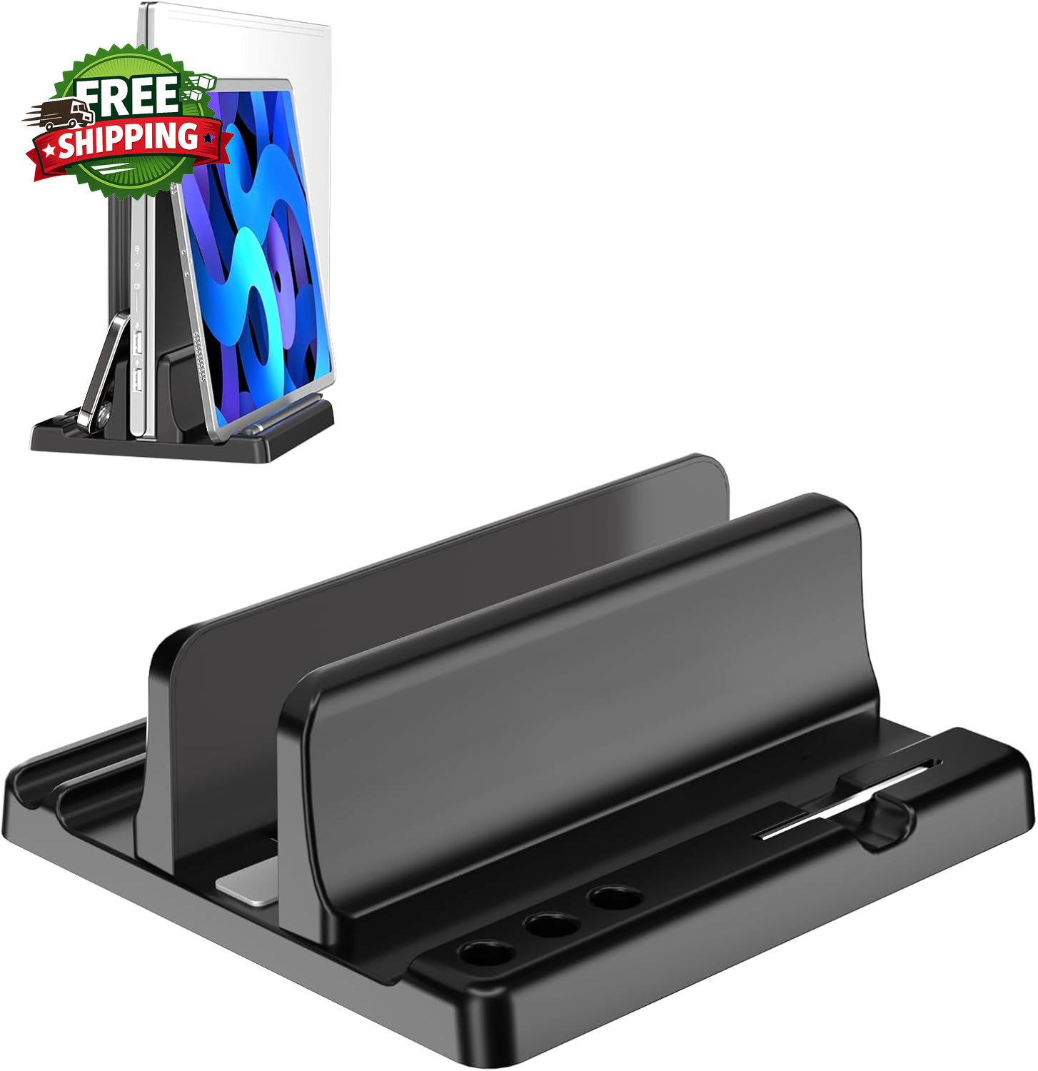 Vertical Laptop Stand Holder - Adjustable ABS Plastic Desktop Management